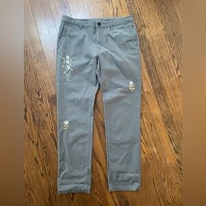 Roark Gray Embroidered Chinos